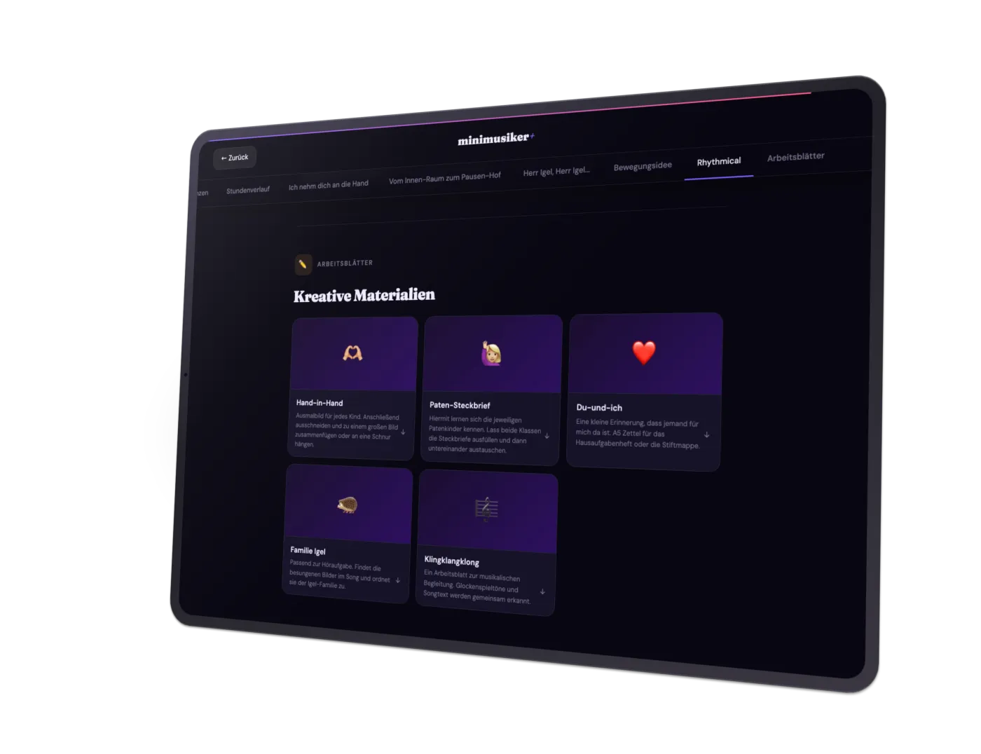 Arbeitsblätter zum Download