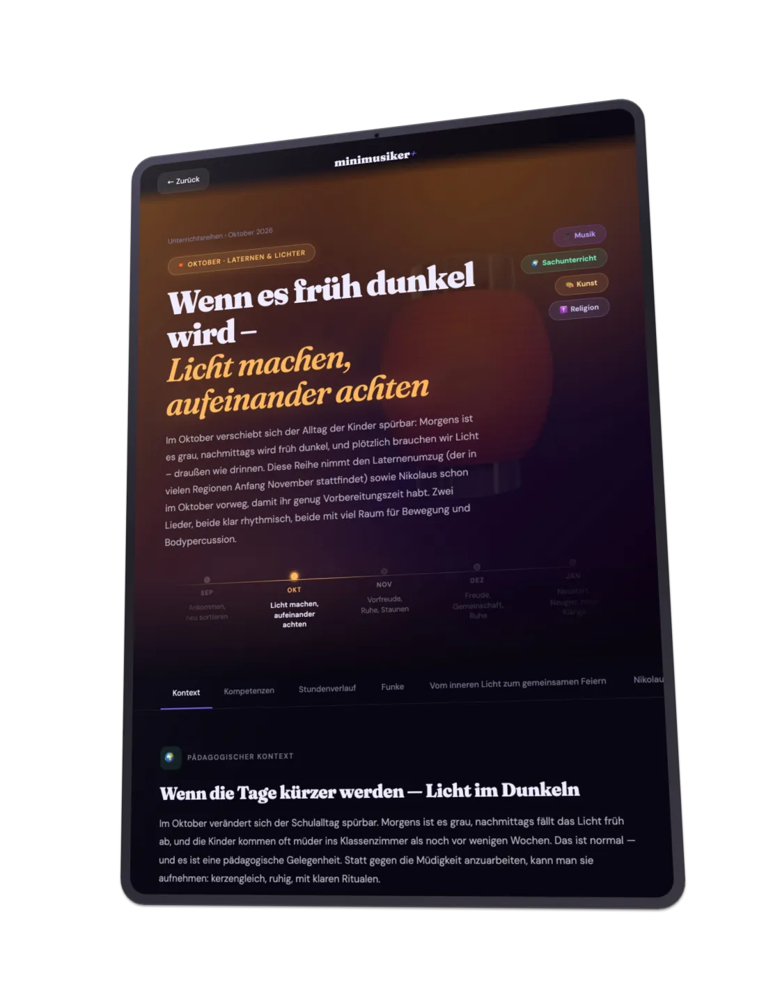 Oktober-Reihe: Licht machen, aufeinander achten